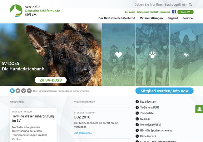 Verein Deutscher Schäferhunde Website